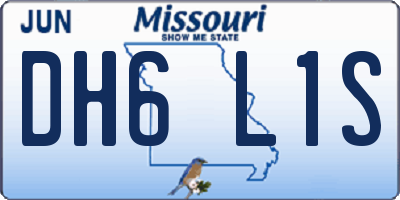 MO license plate DH6L1S