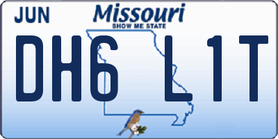 MO license plate DH6L1T