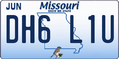 MO license plate DH6L1U