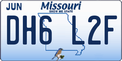 MO license plate DH6L2F