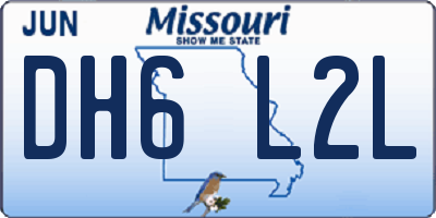 MO license plate DH6L2L