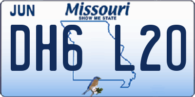 MO license plate DH6L2O
