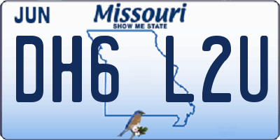 MO license plate DH6L2U