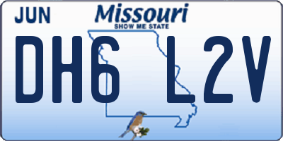 MO license plate DH6L2V