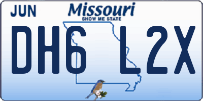 MO license plate DH6L2X