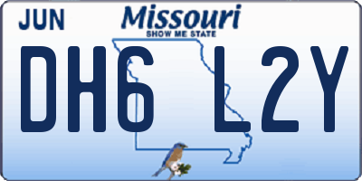 MO license plate DH6L2Y