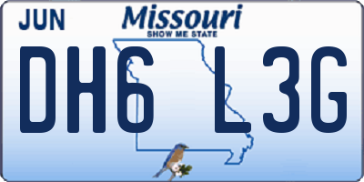 MO license plate DH6L3G