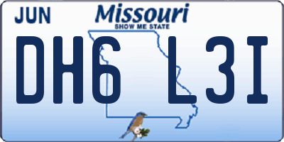 MO license plate DH6L3I