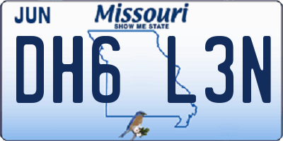 MO license plate DH6L3N
