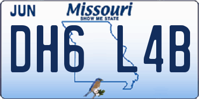 MO license plate DH6L4B