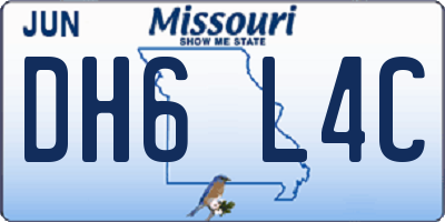 MO license plate DH6L4C
