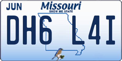 MO license plate DH6L4I