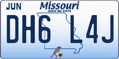 MO license plate DH6L4J