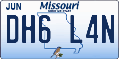 MO license plate DH6L4N