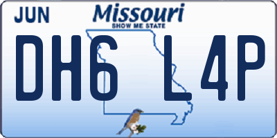 MO license plate DH6L4P