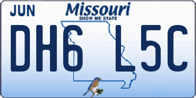 MO license plate DH6L5C