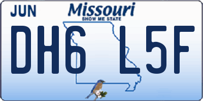 MO license plate DH6L5F