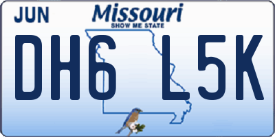 MO license plate DH6L5K
