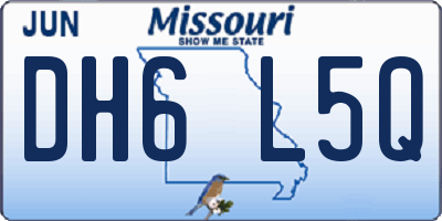 MO license plate DH6L5Q