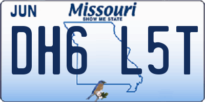 MO license plate DH6L5T