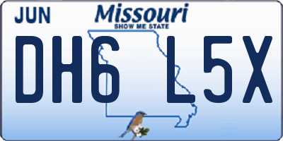 MO license plate DH6L5X