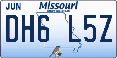MO license plate DH6L5Z