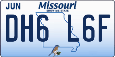 MO license plate DH6L6F