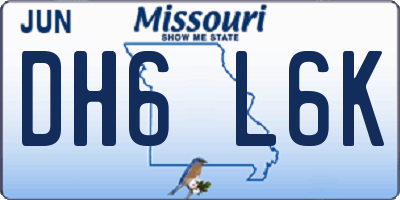 MO license plate DH6L6K