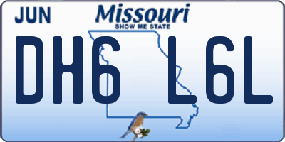 MO license plate DH6L6L