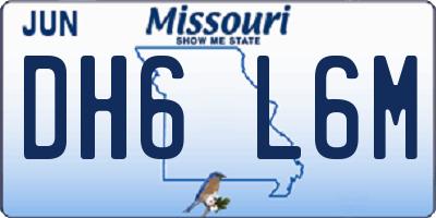MO license plate DH6L6M
