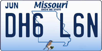 MO license plate DH6L6N