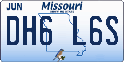MO license plate DH6L6S