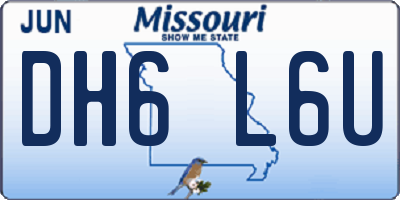 MO license plate DH6L6U