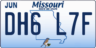MO license plate DH6L7F
