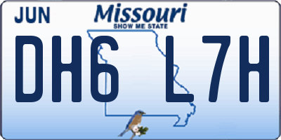 MO license plate DH6L7H