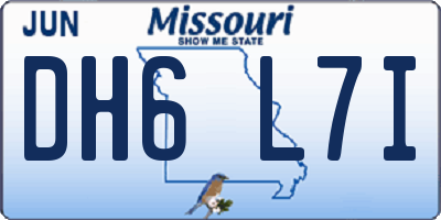MO license plate DH6L7I