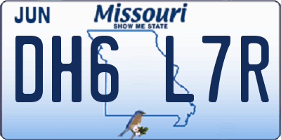 MO license plate DH6L7R