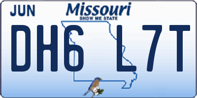 MO license plate DH6L7T