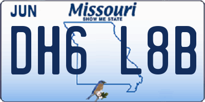 MO license plate DH6L8B