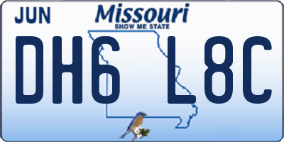 MO license plate DH6L8C