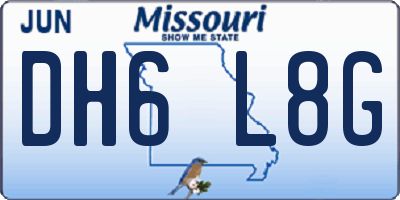 MO license plate DH6L8G