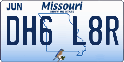 MO license plate DH6L8R
