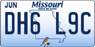 MO license plate DH6L9C