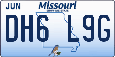 MO license plate DH6L9G