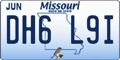 MO license plate DH6L9I