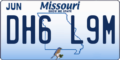 MO license plate DH6L9M