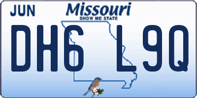 MO license plate DH6L9Q