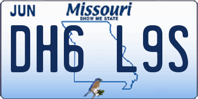 MO license plate DH6L9S