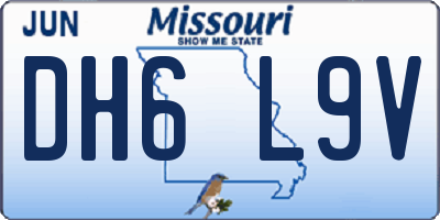 MO license plate DH6L9V