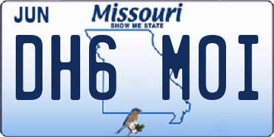 MO license plate DH6M0I